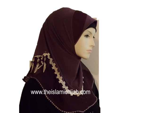 Dark Purple Summer stylish 1 piece Hijab 14